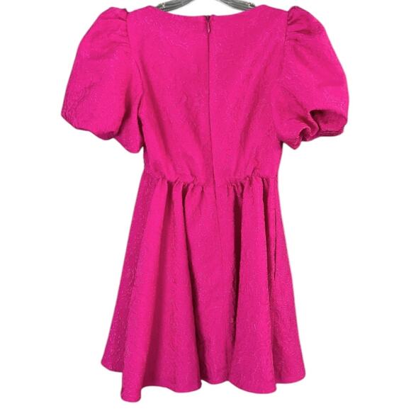 Sachin & Babi Puff-Sleeve Taffeta Mini Dress Woman's XS A-Line V-Neck Flirty NEW - Picture 3 of 8